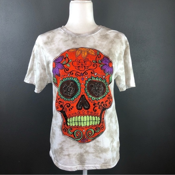 Fosforos Galileo Sugar Skull Short Sleeve Graphic T-Shirt S - Picture 2 of 7